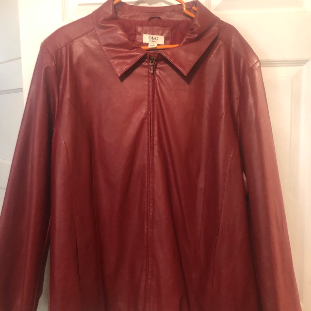 Red leather jacket